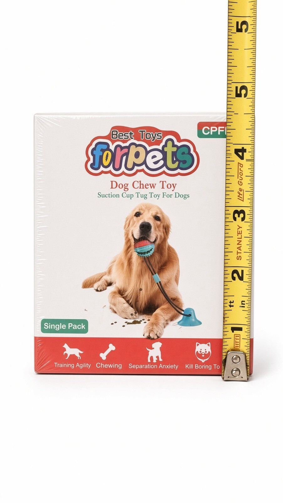 Forpets Dog Chew Toy Suction Cup Tug Food Dispensing Ball Teeth Clean