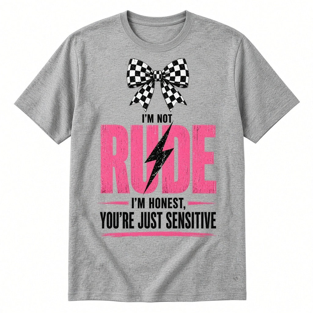 4PCS 10" DTF Transfer Im Not Rude Im Honest Youre Just Sensitive Bow Lightning