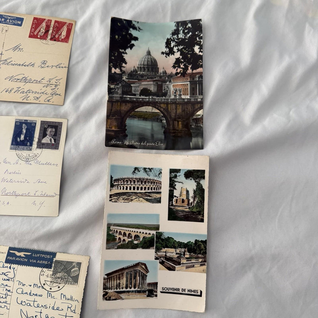 Vintage Postcards Lot - Switzerland Alps, Mexico Pyramids, Panama Canal, Europe