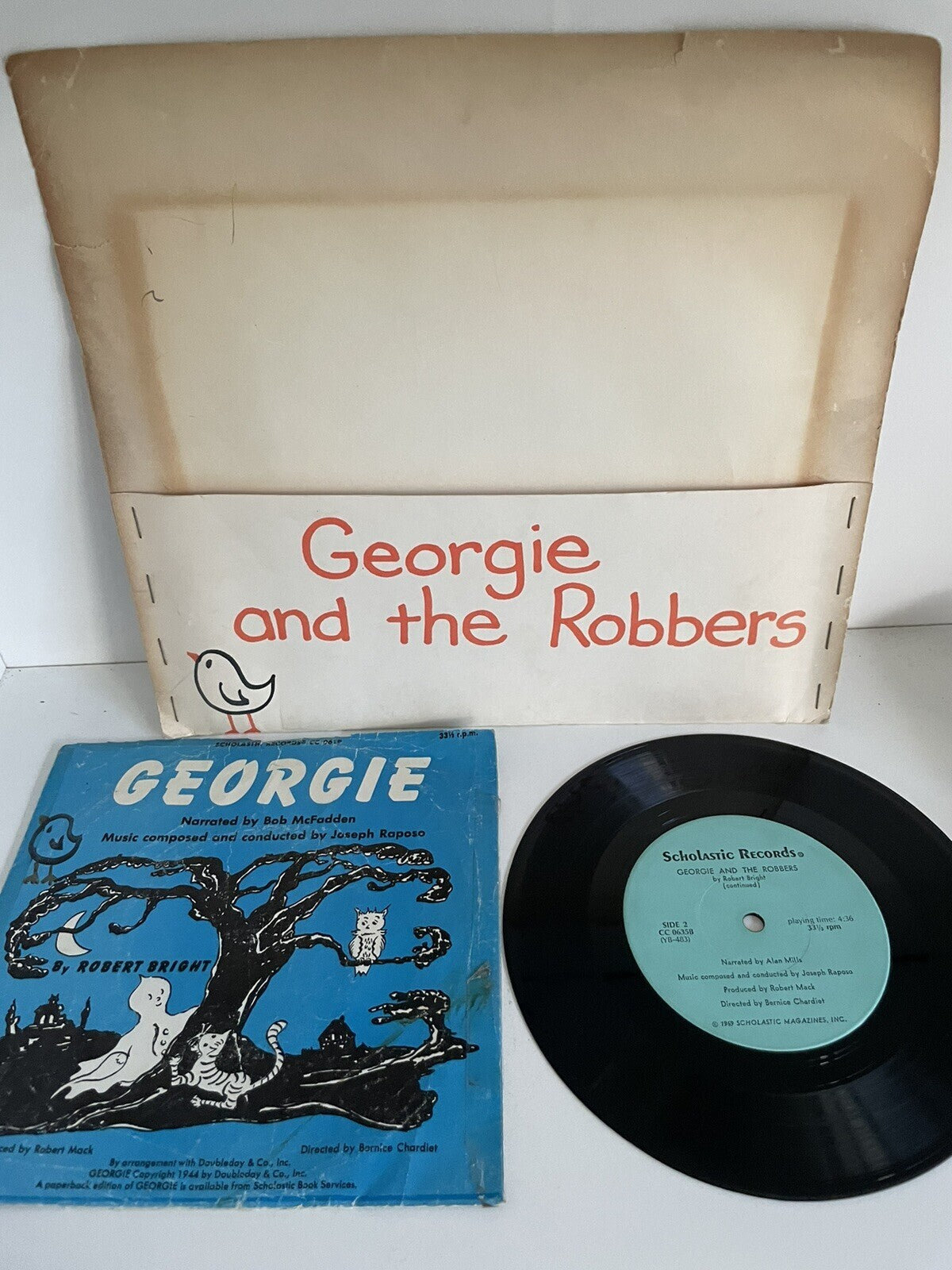 Georgie And The Robbers Record and Scholastic Book by Robert Bright- 1968