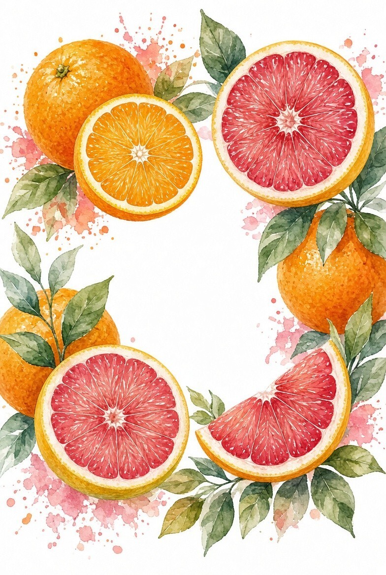 4pcs 10in Citrus Orange Grapefruit Fruit Collage DTF Transfer