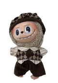 Labubu Doll Clothes Dapper Brown Outfit Set Shirt Tie Shorts Hat 17.5cm