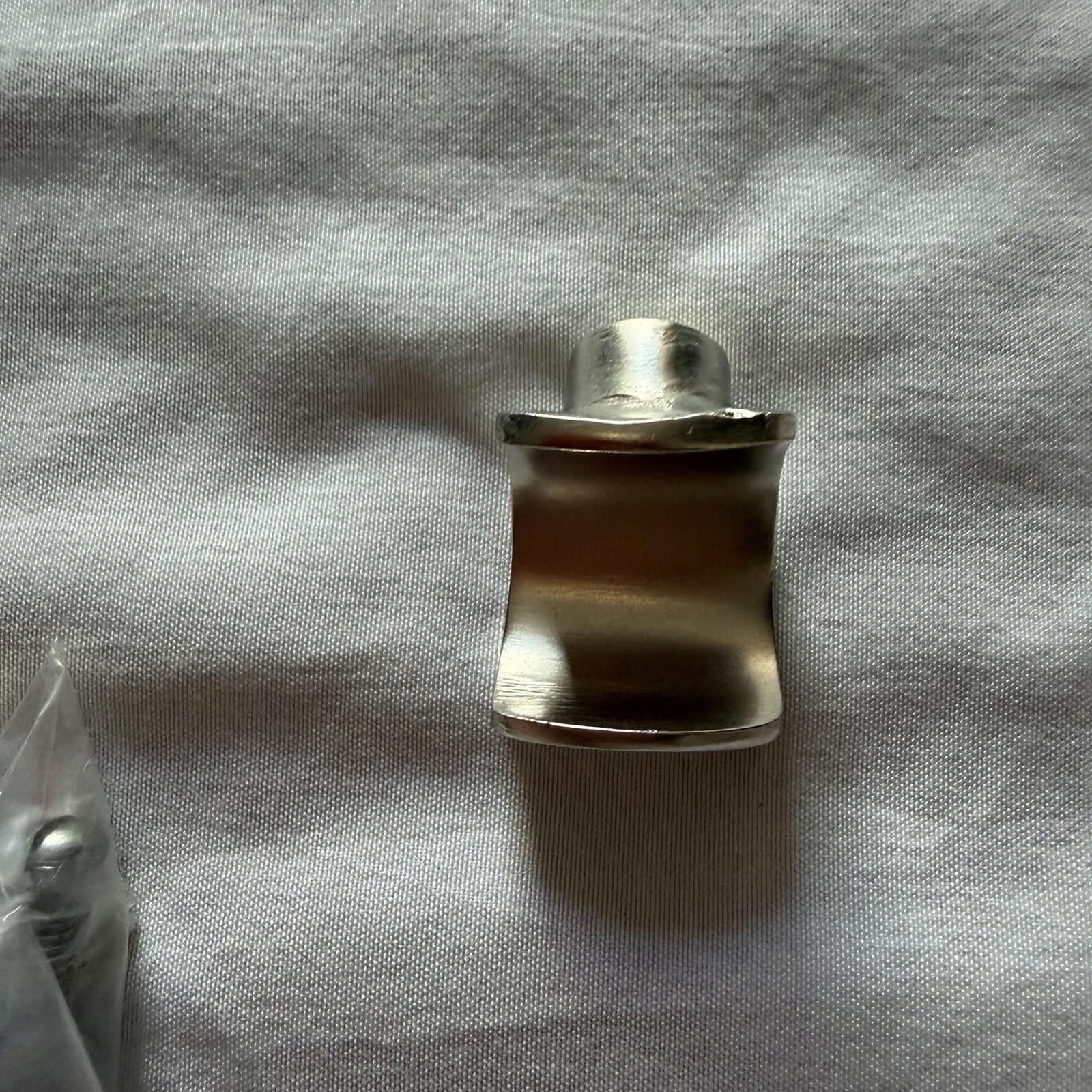 Restoration Hardware RH Pente Curved Cabinet Knob Drawer Pull Pewter Nickel Set