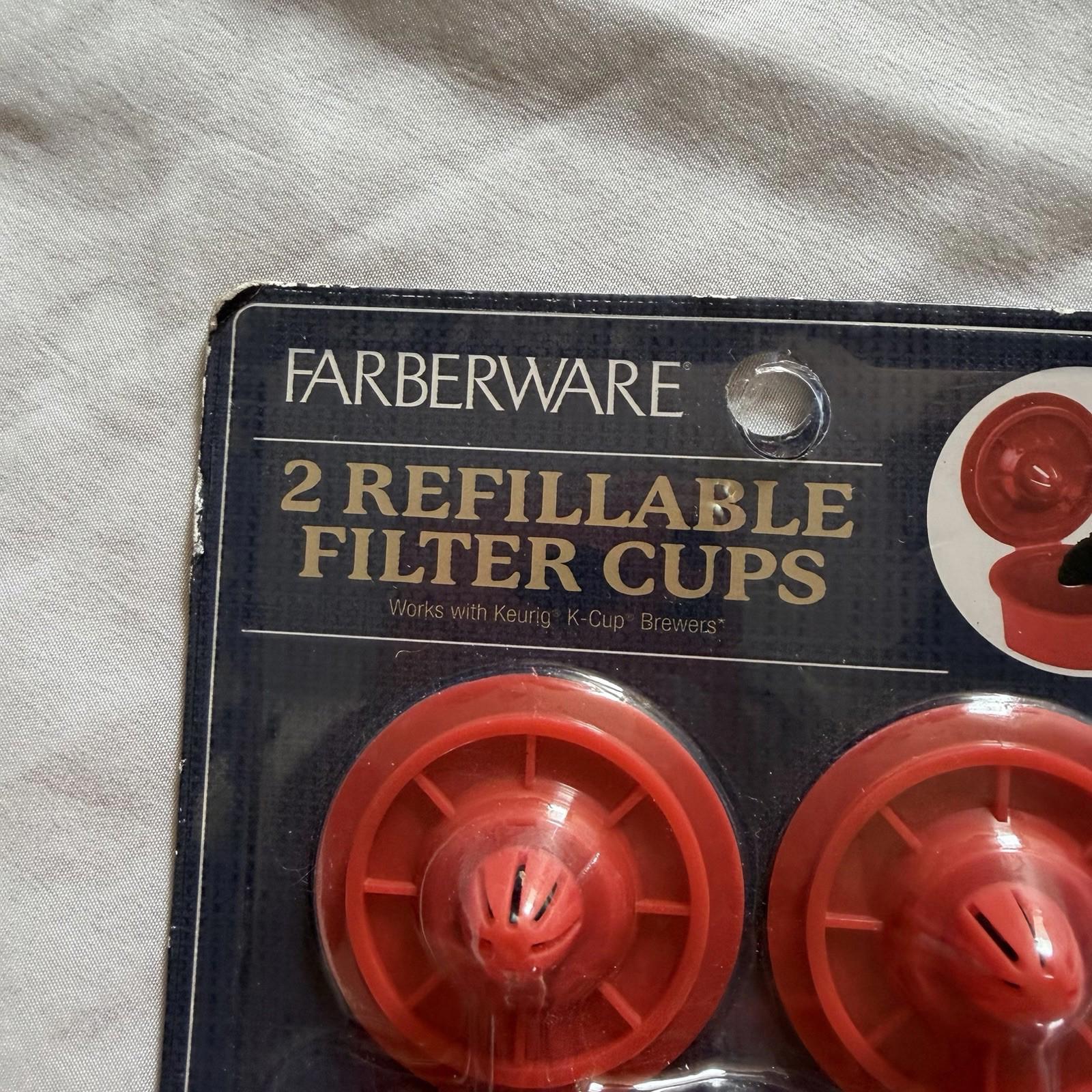 Farberware 2-Pack Reusable K-Cup Filter Cups for Keurig 1.0 Brewers, Red