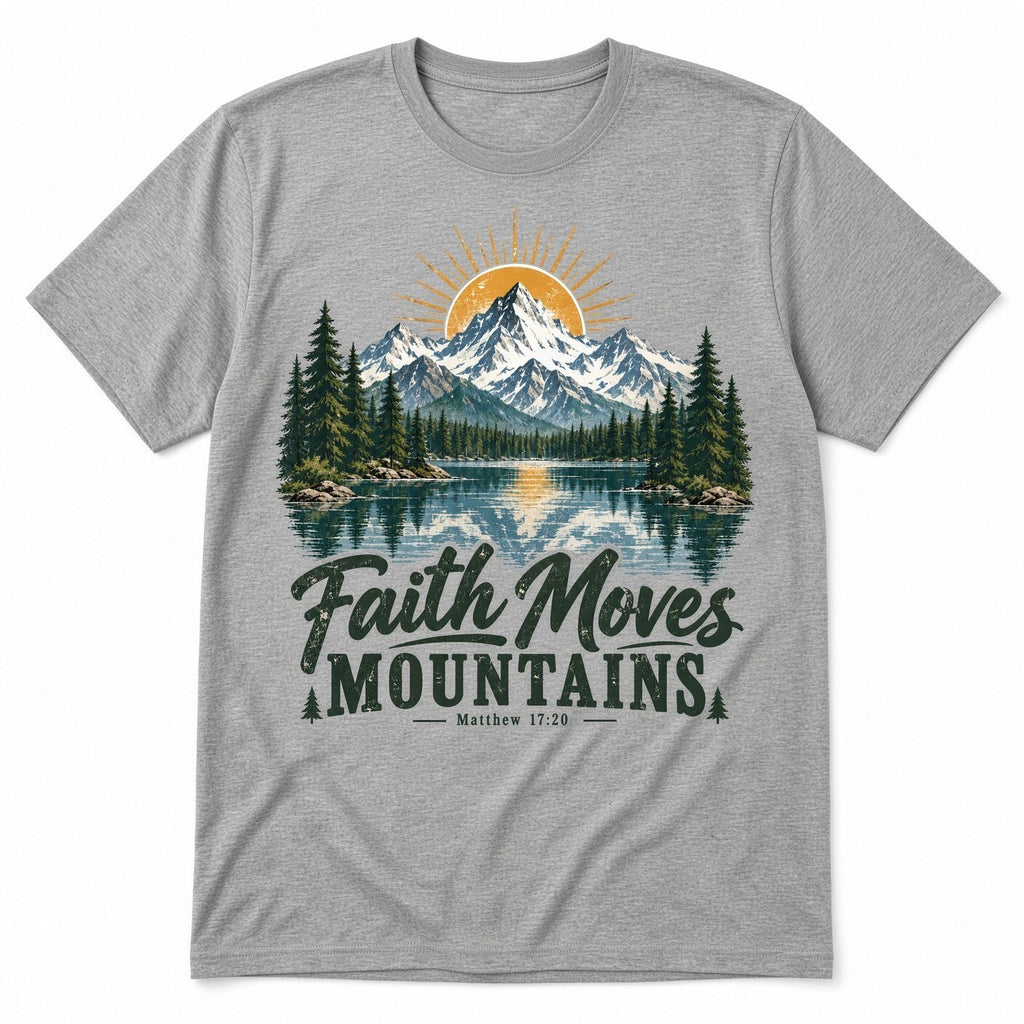 4 PCS DTF Transfer Faith Moves Mountains Matthew 17:20 Lake 10in Iron On