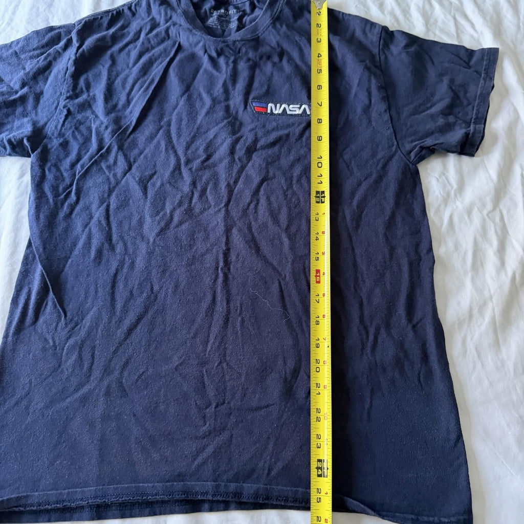 Vintage Retrofit NASA Embroidered Patch Navy T-Shirt Size M 90s Retro