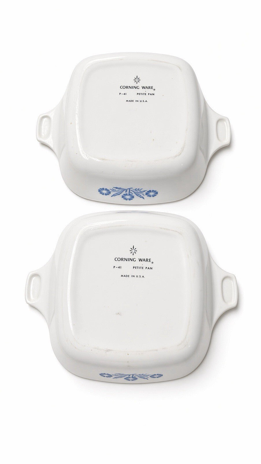 Vintage Corning Ware P-41 Petite Pan Blue Cornflower Set of 2 USA No Lid
