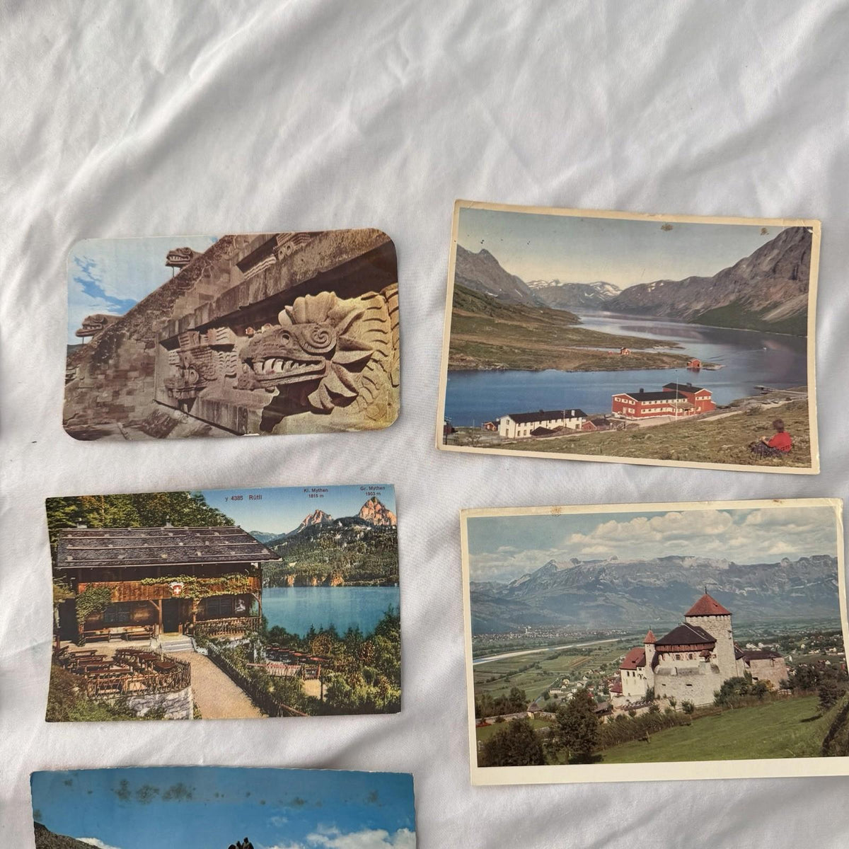 Vintage Postcards Lot - Switzerland Alps, Mexico Pyramids, Panama Canal, Europe