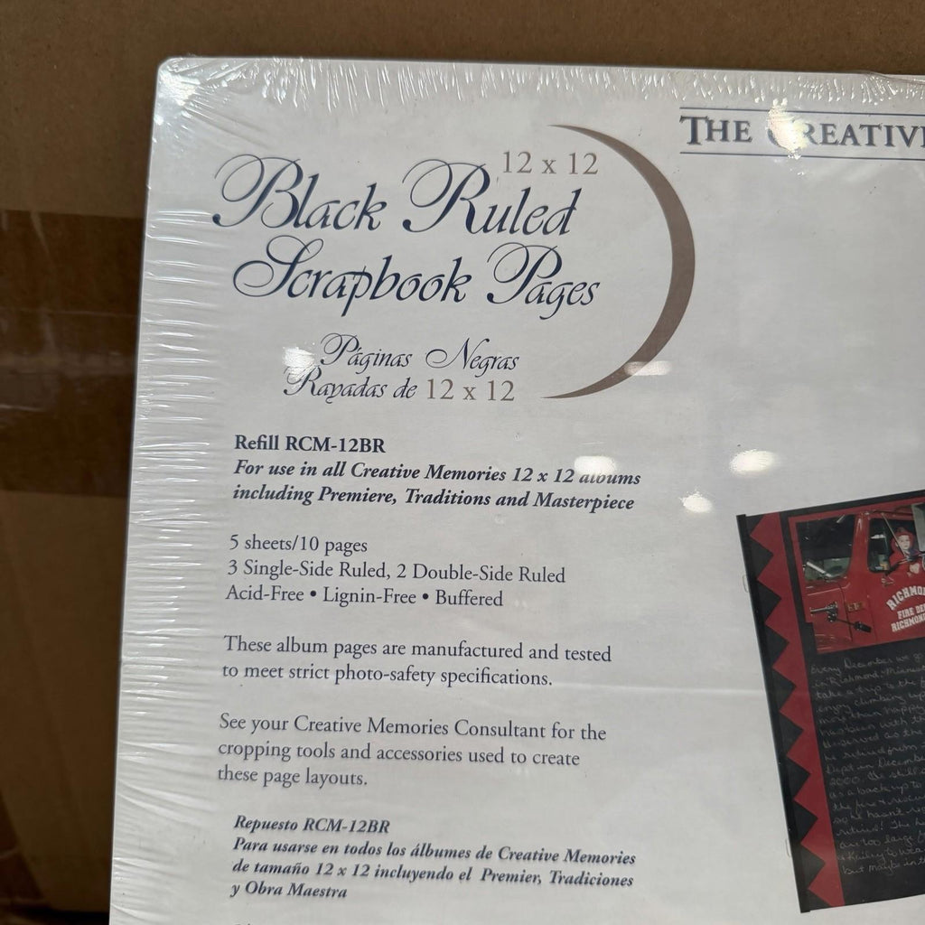 Creative Memories RCM-12BR 12x12 Black Ruled Pages Refill 5 Sheets/10 Pages