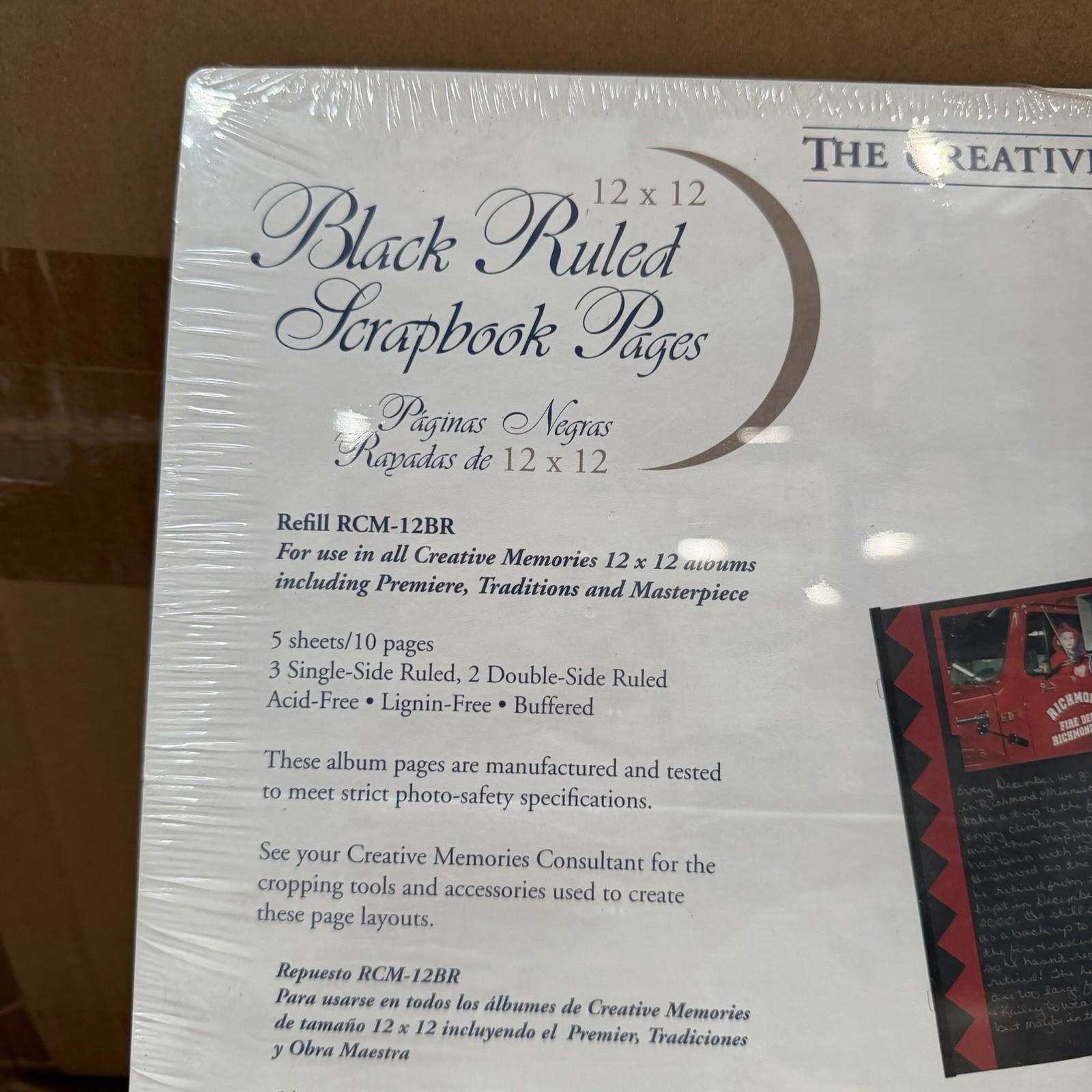 Creative Memories RCM-12BR 12x12 Black Ruled Pages Refill 5 Sheets/10 Pages