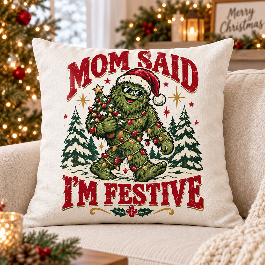 4Pcs Bigfoot Christmas DTF Transfers 10" Mom Said I'm Festive Heat Press