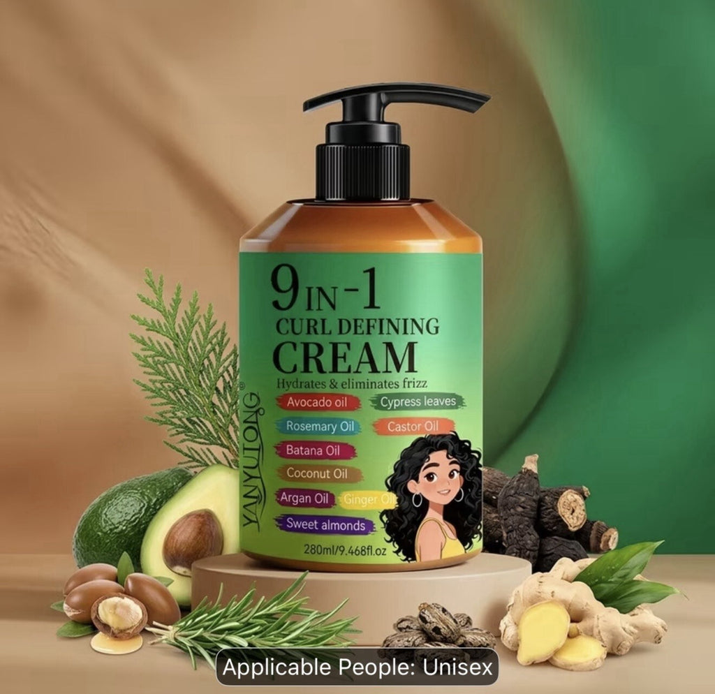 9-in-1 Curl Defining Cream 9.46oz Frizz Control Moisturizing Curly Hair Styling
