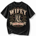 Wifey for Lifey Acid Wash Shirt Western Wife Graphic Tee Wedding Gift