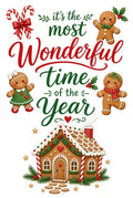 4pcs 10in Most Wonderful Time Year Gingerbread DTF Transfer