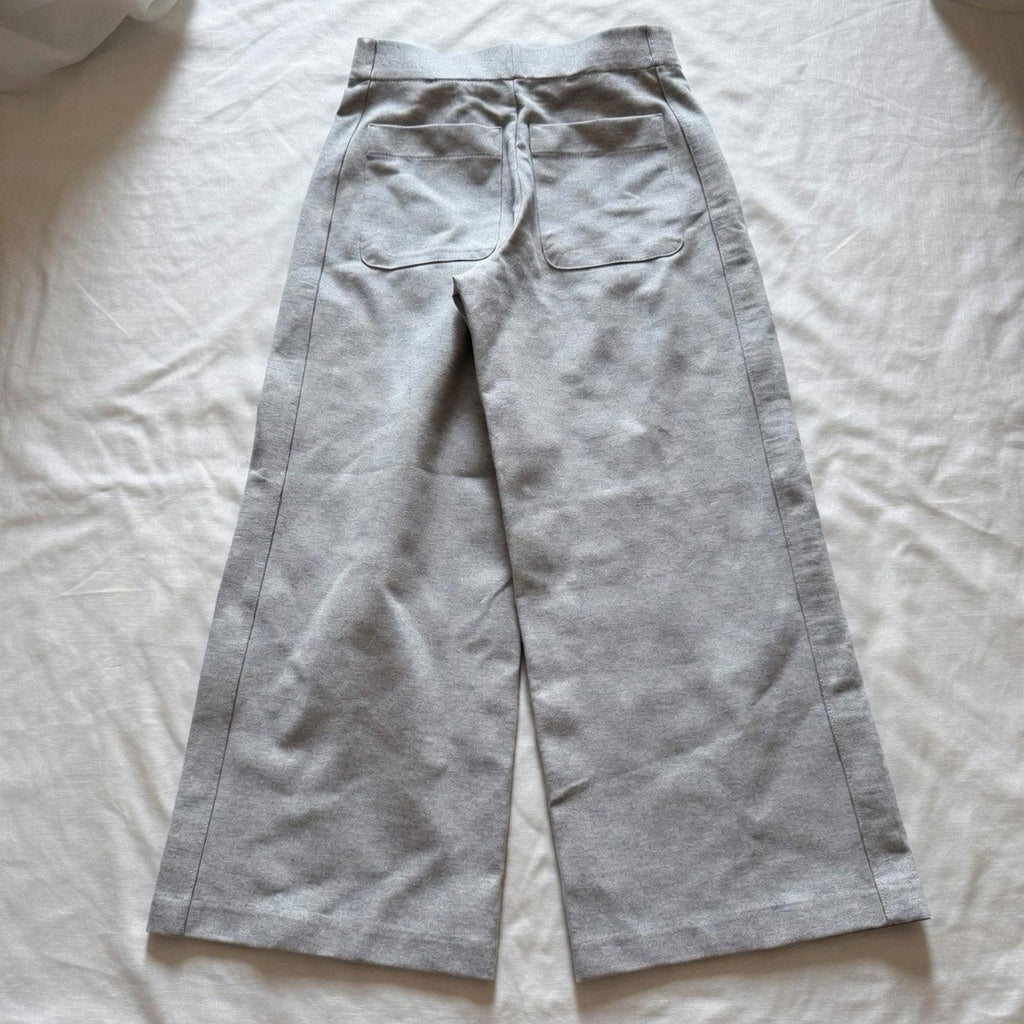 Jones New York Gray Wide Leg Pull-On Pants Size S Stretch Knit