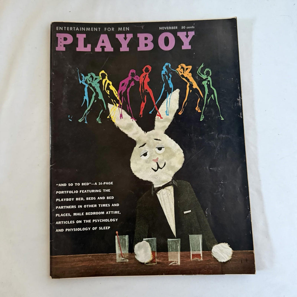 Playboy Magazine November 1959 Vintage Bunny Bartender Cover