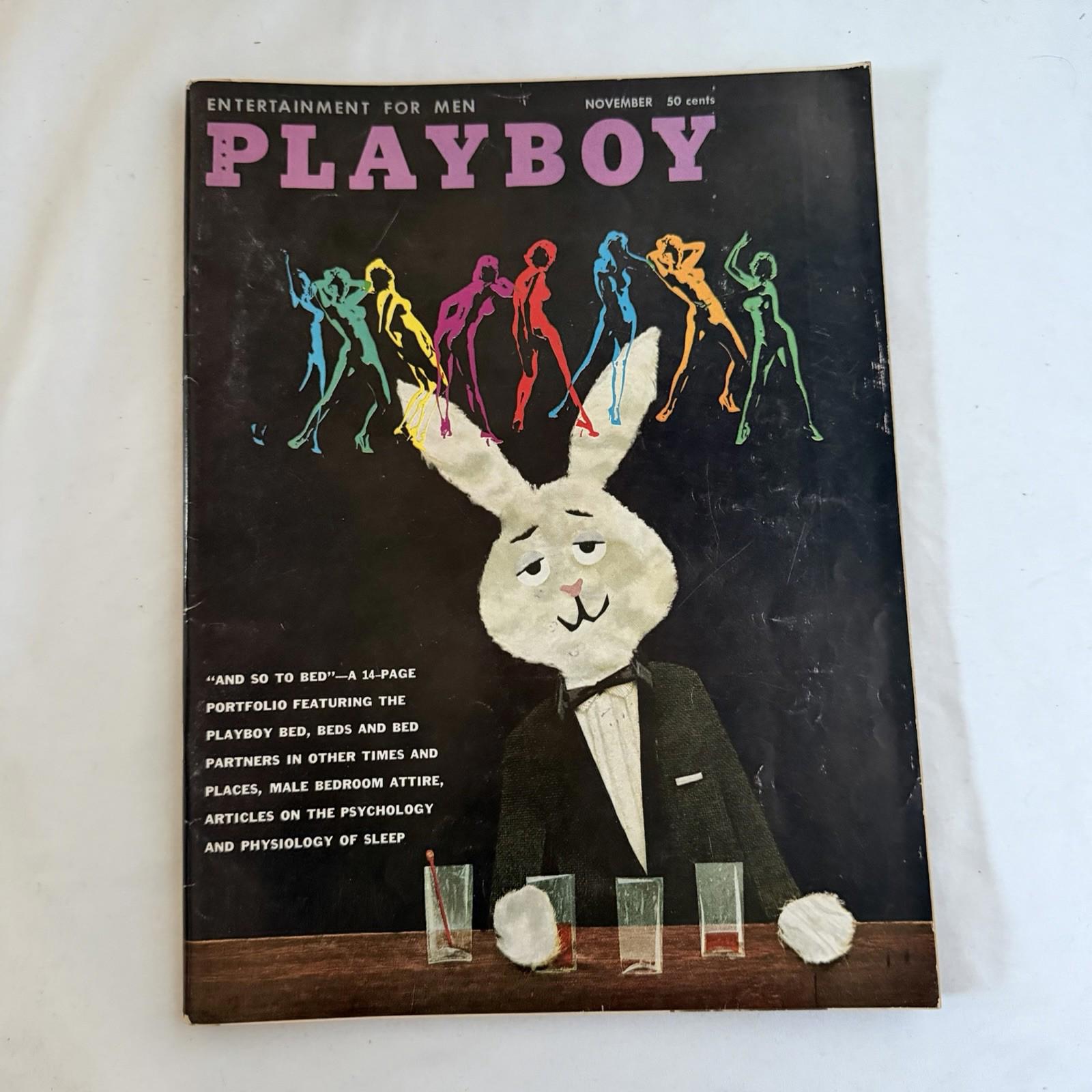 Playboy Magazine November 1959 Vintage Bunny Bartender Cover