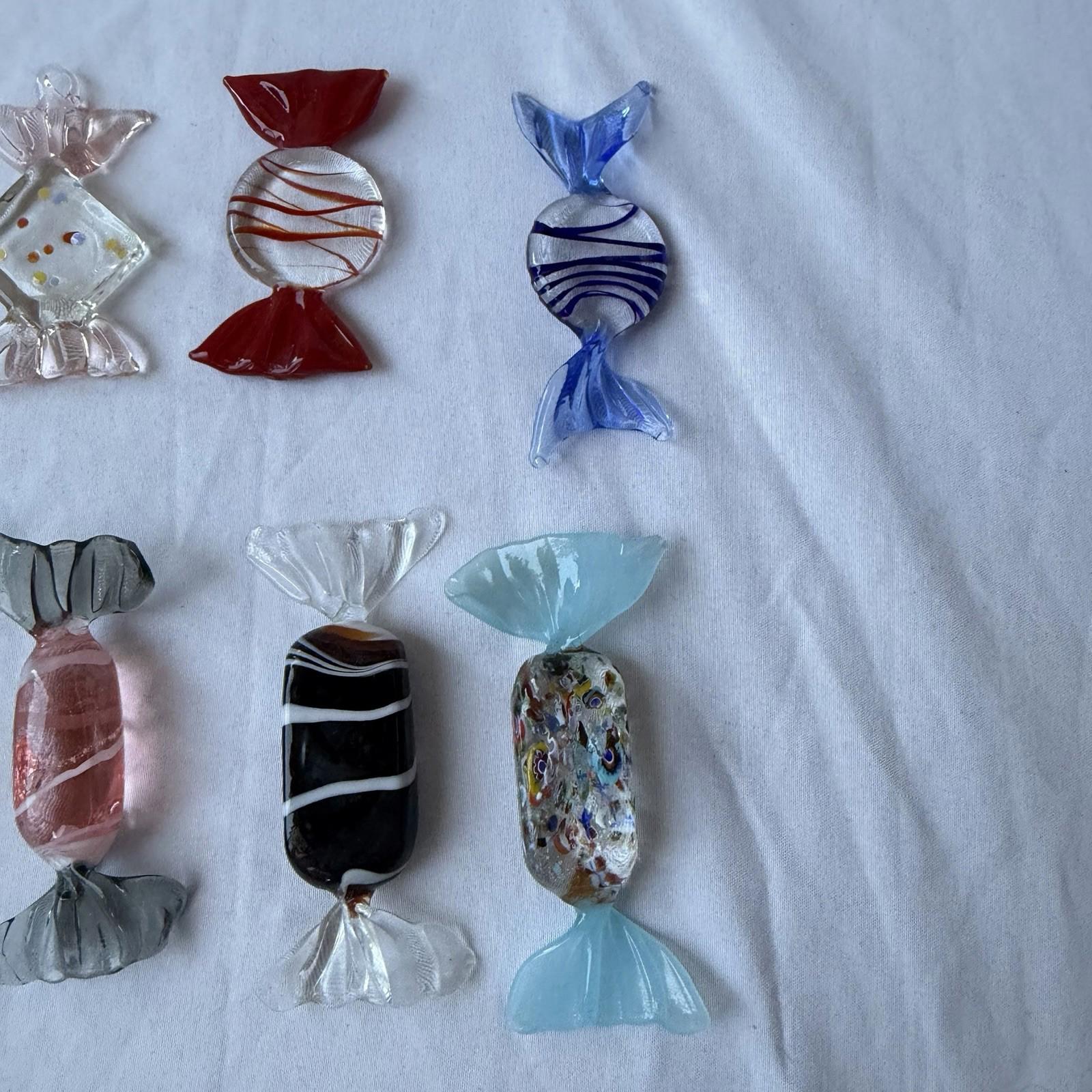 Vintage Murano Art Glass Candy Figurines Lot w/ Crystal Compote