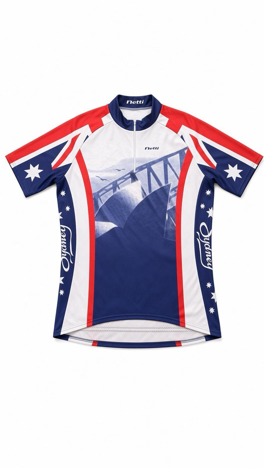 Netti Australia Cycling Jersey XXL Australian Flag Short Sleeve 1/4 Zip Bike