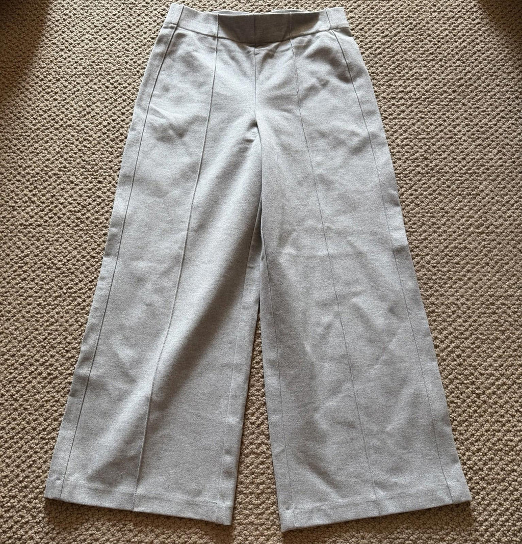 Jones New York Gray Wide Leg Pull-On Pants Size S Stretch Knit
