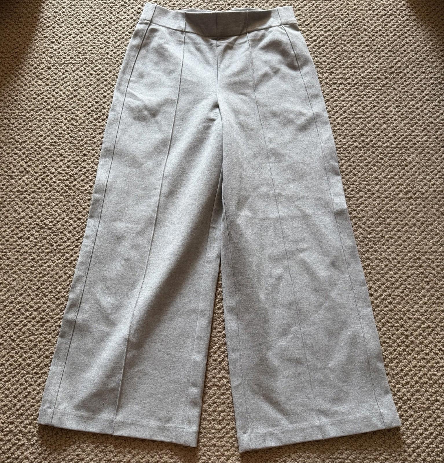 Jones New York Gray Wide Leg Pull-On Pants Size S Stretch Knit