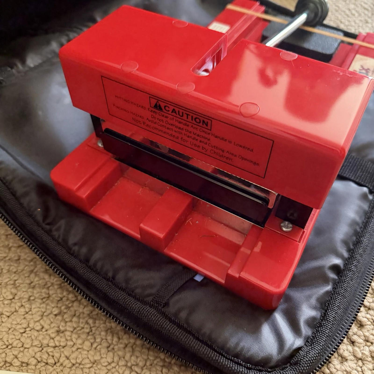 Sizzix Original Red Wheeled Carry Bag w/ Machine & Dies Lot