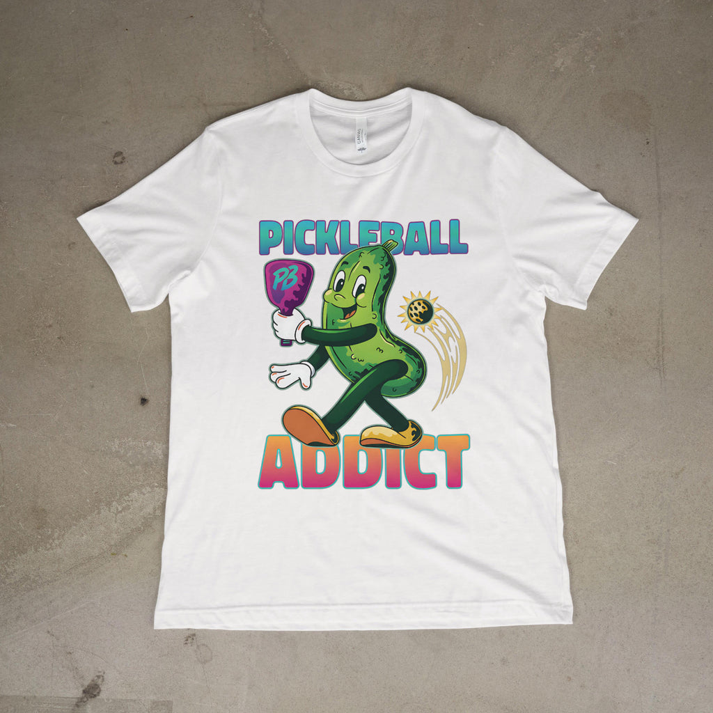 Pickleball Addict Funny Pickle Player Graphic Unisex T-Shirt