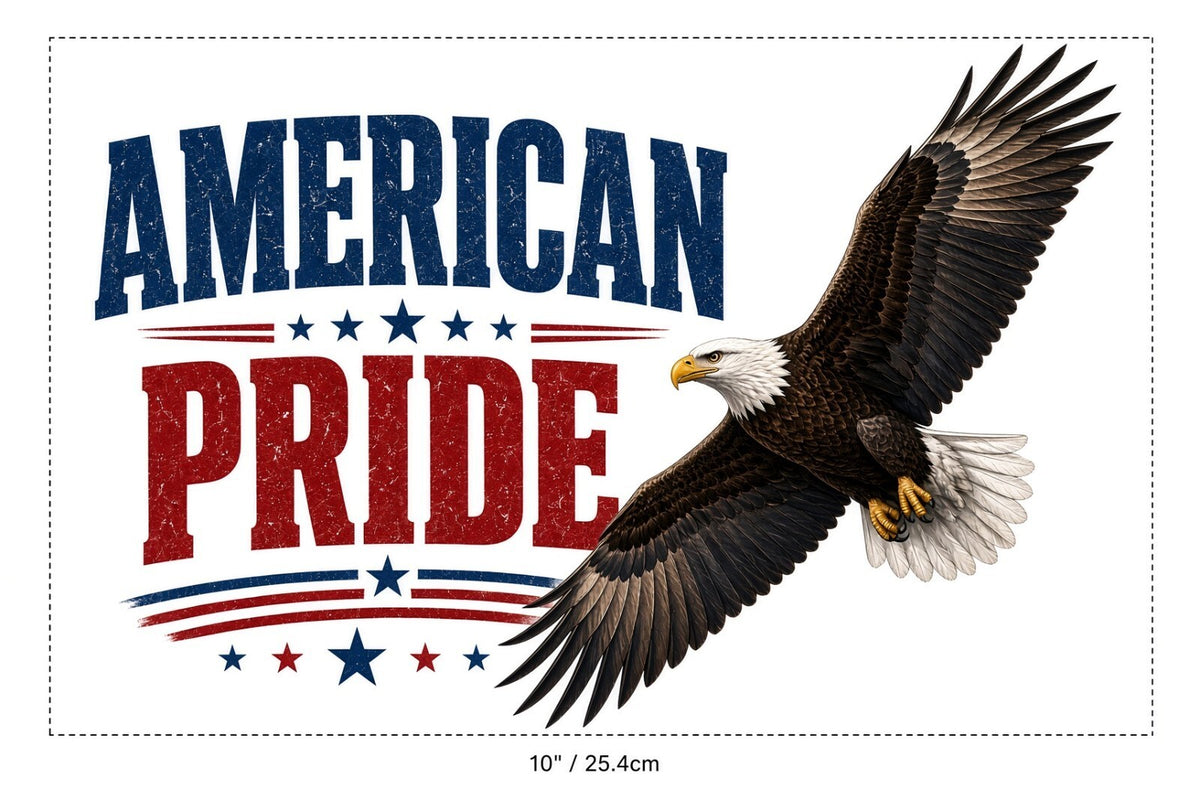 4Pcs 10" American Pride Eagle DTF Transfers Bald Eagle Iron On Ready to Press