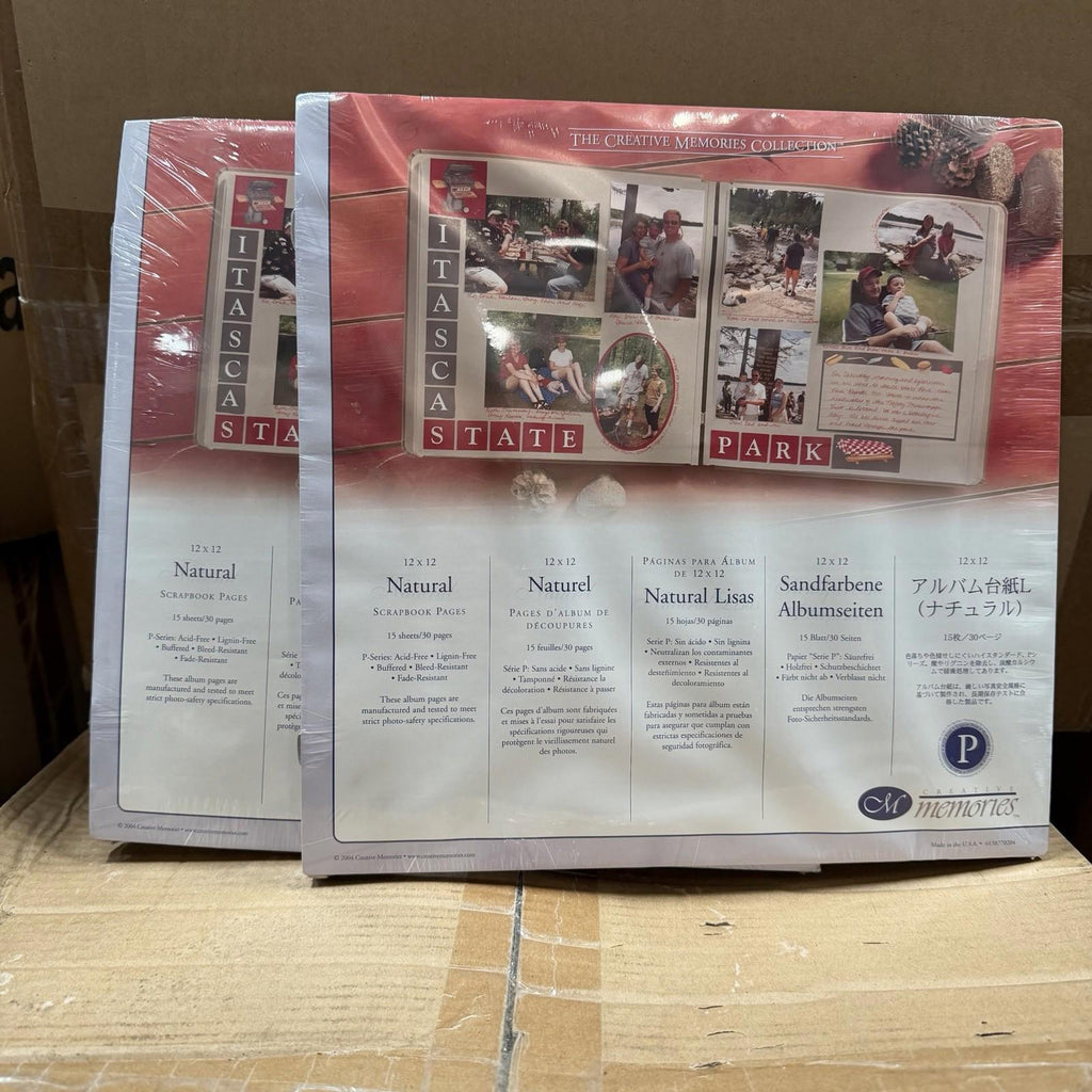 Pk of 2 Creative Memories 12x12 Natural P-Series Scrapbook Pages 15 Sheets