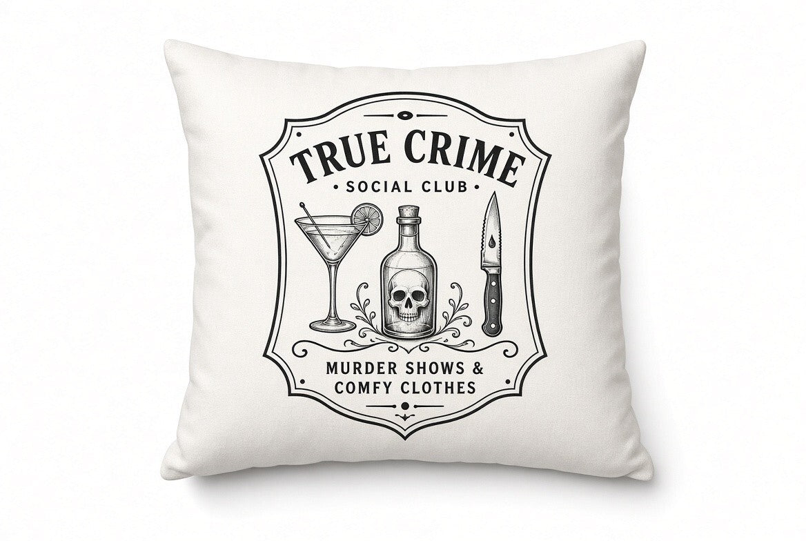 True Crime Social Club DTF Transfer 4 Pack 10 Inch Murder Show Quote
