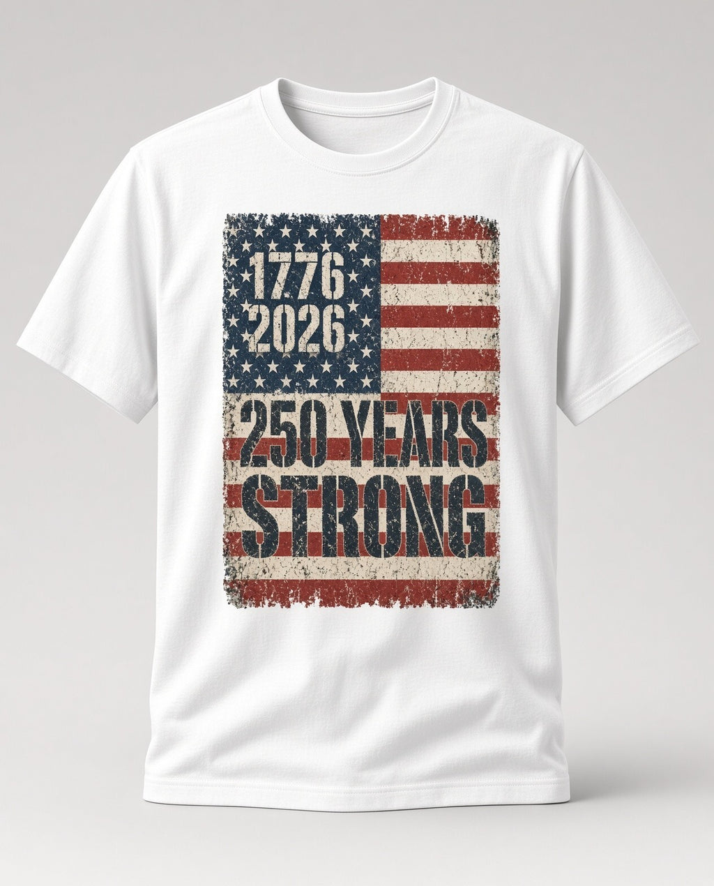 4pk 10" 1776 2026 250 Years Strong Distressed Flag DTF Transfer Ready Press