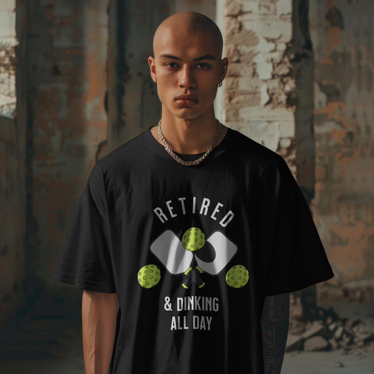 Retired and Dinking All Day Funny Pickleball Unisex T-Shirt