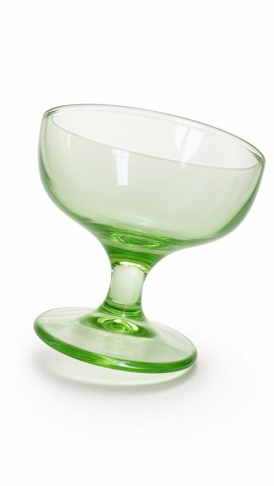 Vintage Green Glass Sherbet Dessert Cups Set of 4 Pedestal Mix Styles 1 Chip