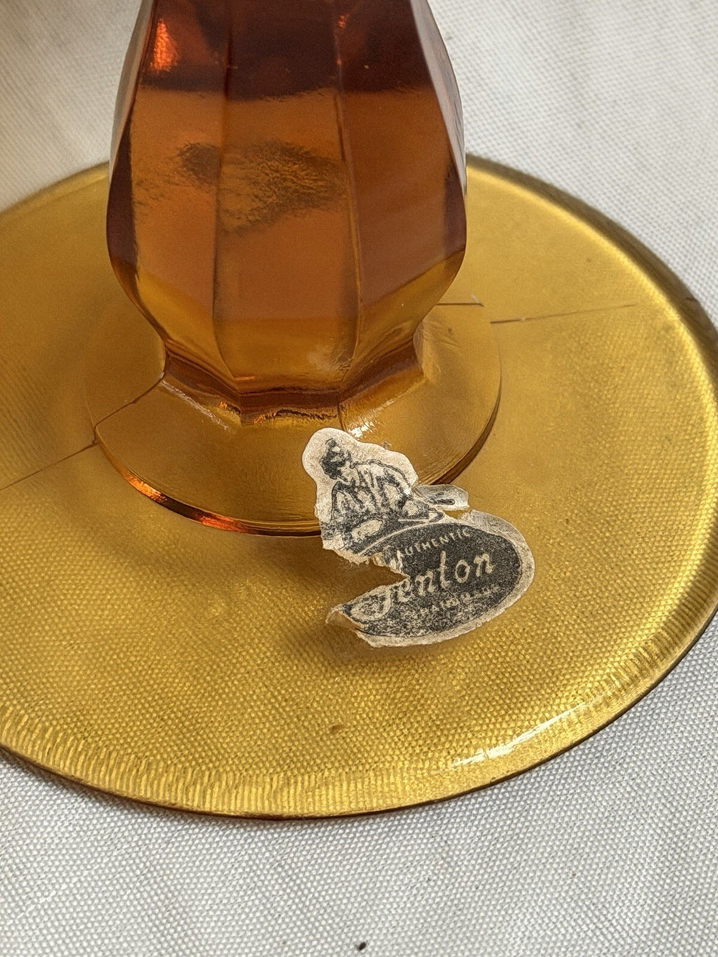 Fenton Amber Hobnail Glass Compote – Vintage Pedestal Candy Dish - Ruffled Rim
