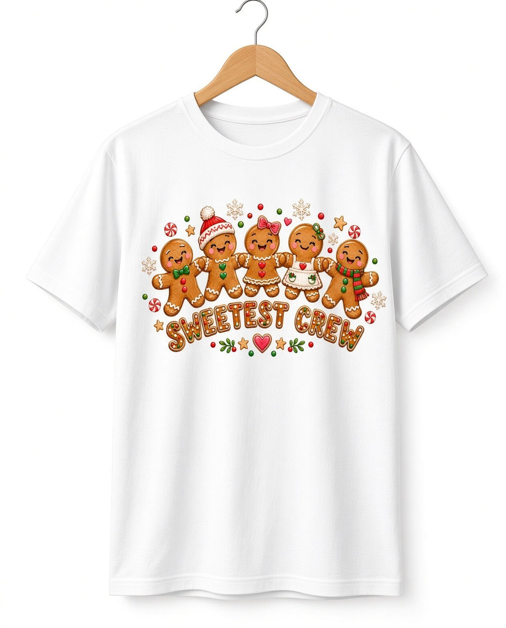 4pcs 10in Sweetest Crew Gingerbread Family DTF Transfer Ready to Press Print