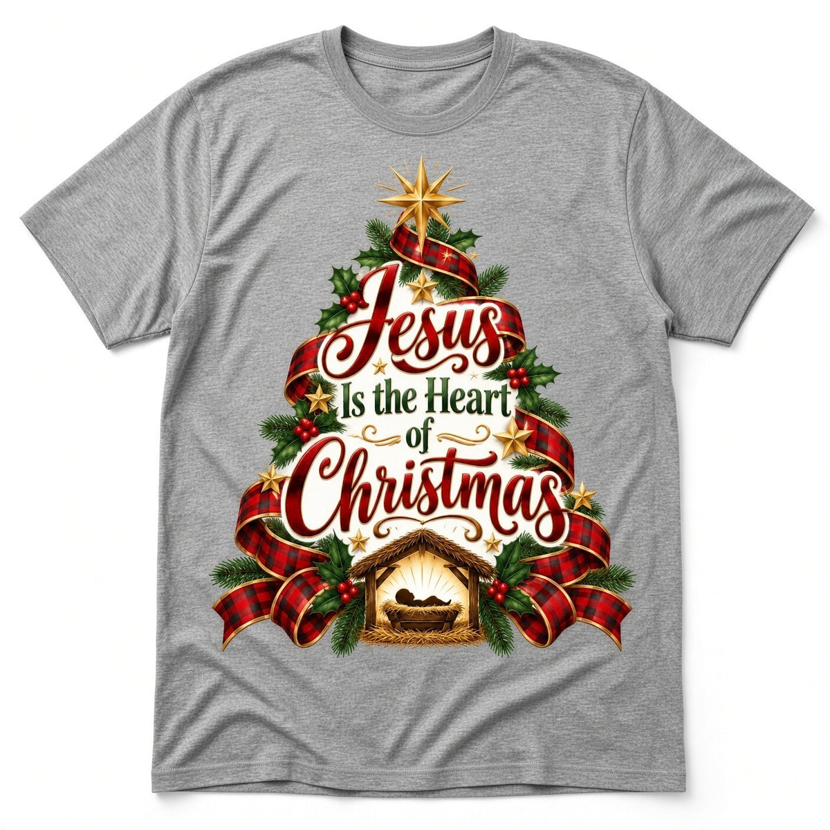 4PCS DTF Transfer Jesus Is the Heart of Christmas Nativity Tree 10in