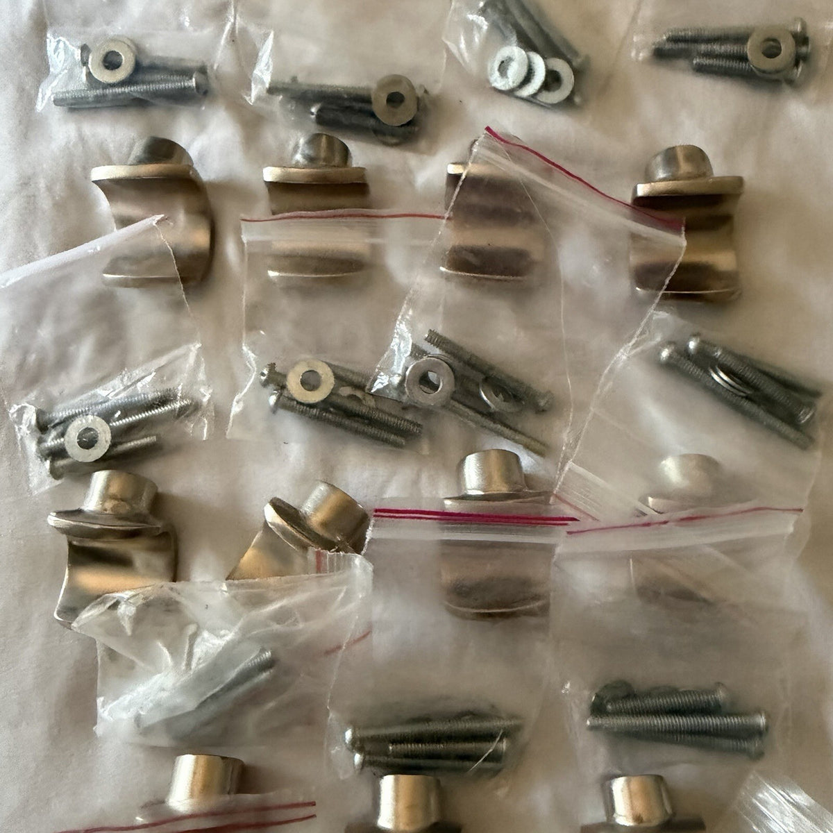 16 RH Antique Brass Finger Pulls - 11x1” 5x0.75” Edge Handles w/Screws, India