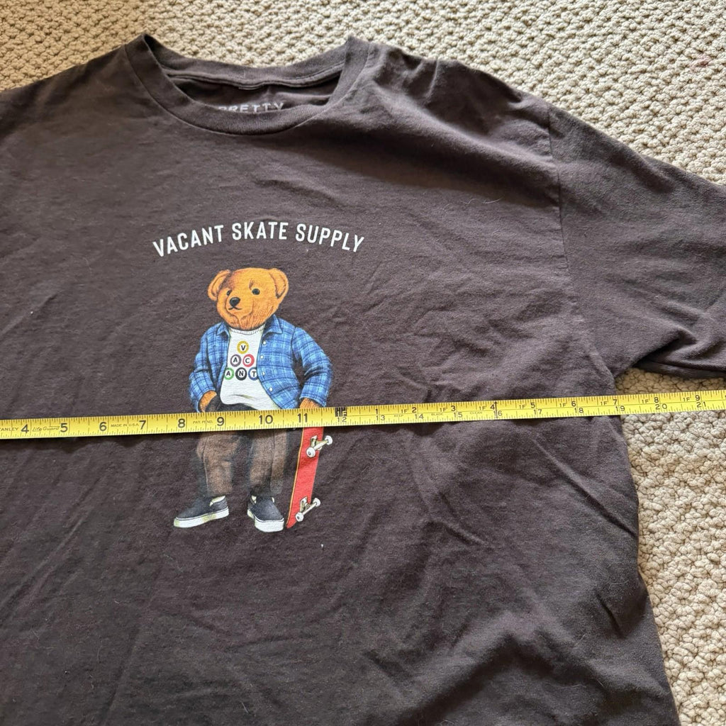 Pretty Vacant Vacant Skate Supply Teddy Bear Skate T-Shirt Large Black