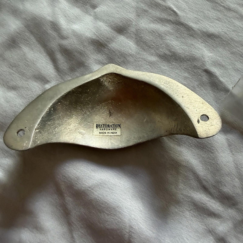 Restoration Hardware Shell Cup Drawer Pull Cabinet Handle 4” w/ Screws