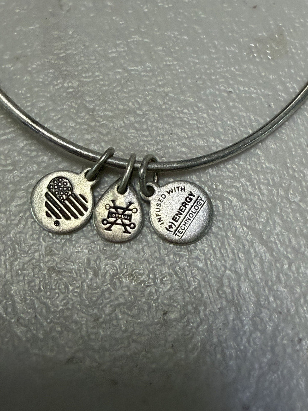 Alex and Ani Sister Charm Expandable Bangle Bracelet Silver Tone Friendship Gift