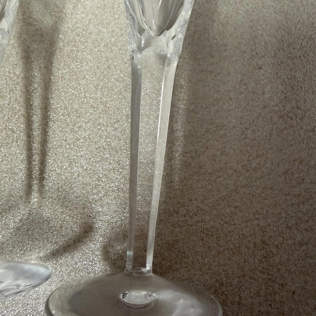 Pair of Waterford Crystal Millennium “Happiness” Champagne Toasting Flute 9 1/4”
