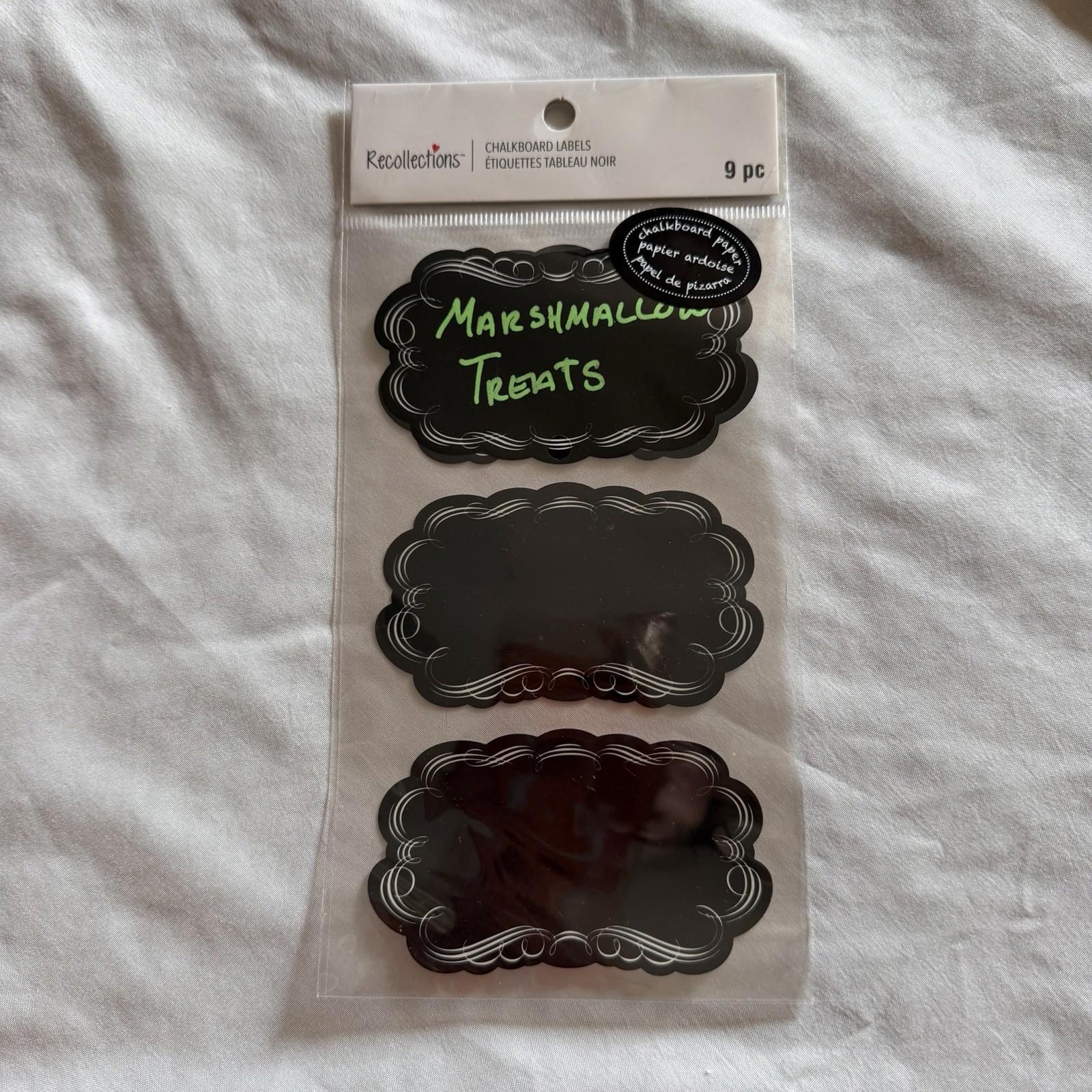 Recollections 9-Pack Scalloped Chalkboard Labels Black Ornate Frames for Jars
