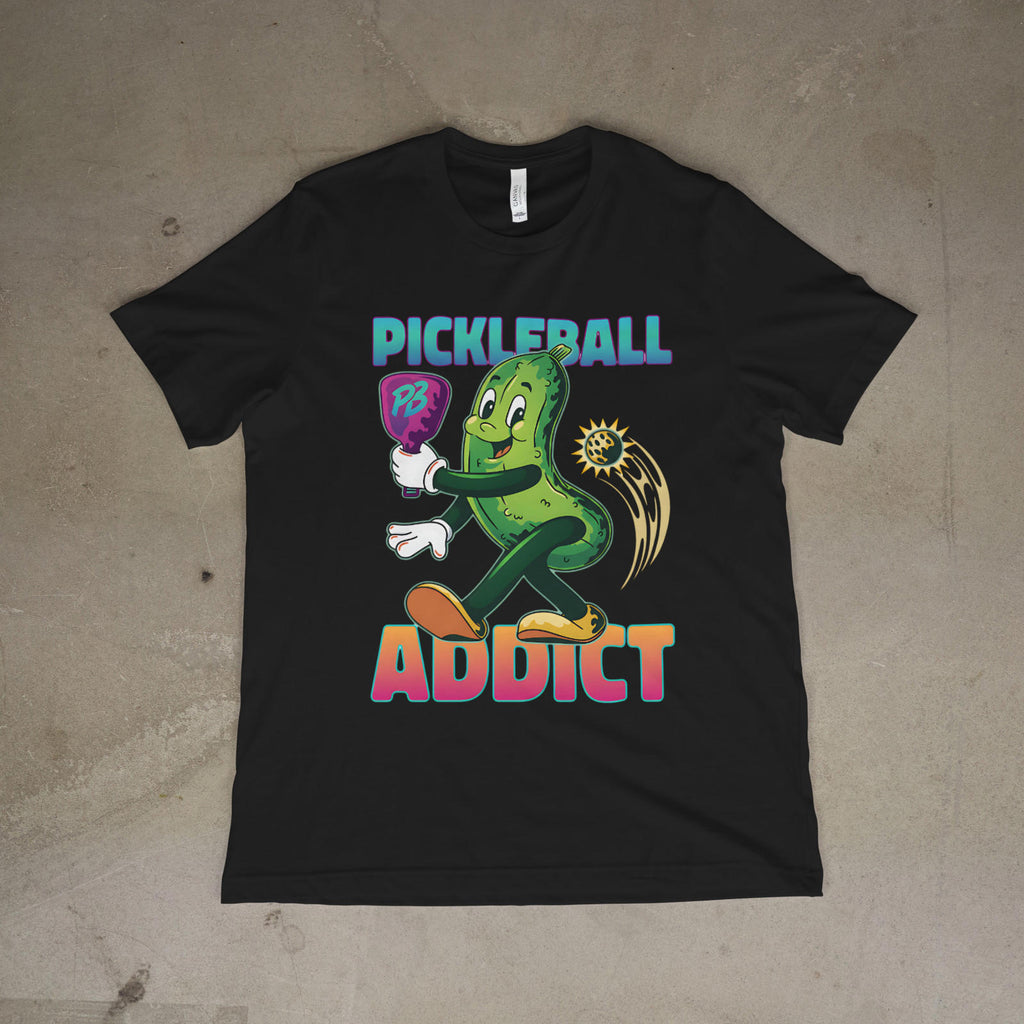 Pickleball Addict Funny Pickle Player Graphic Unisex T-Shirt