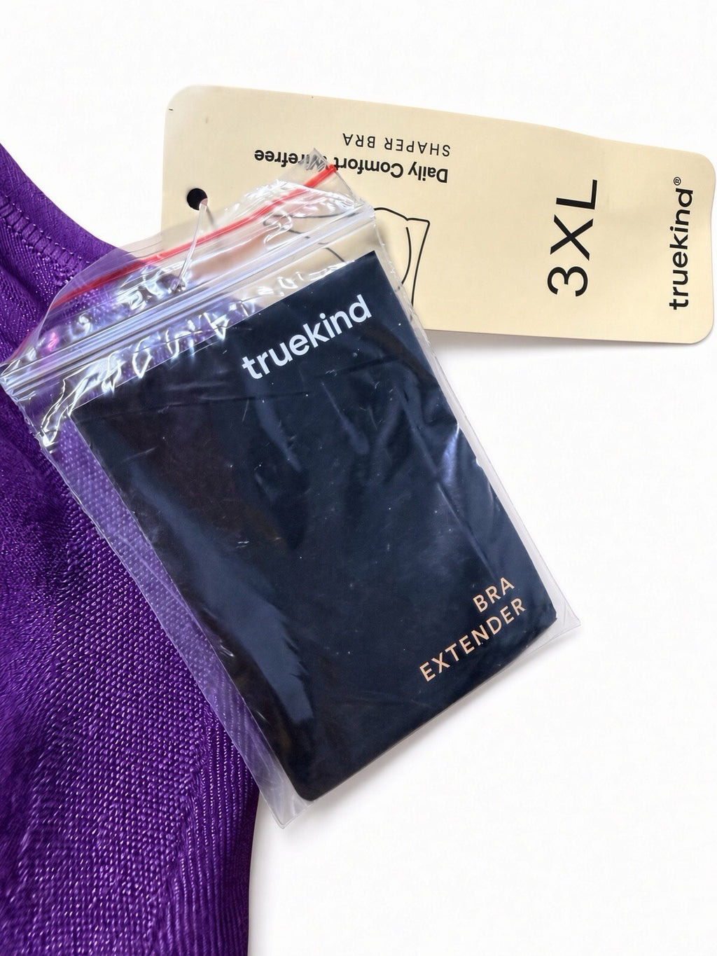 Truekind Daily Comfort Wirefree Shaper Bra 3XL Purple Support Full Coverage NWT