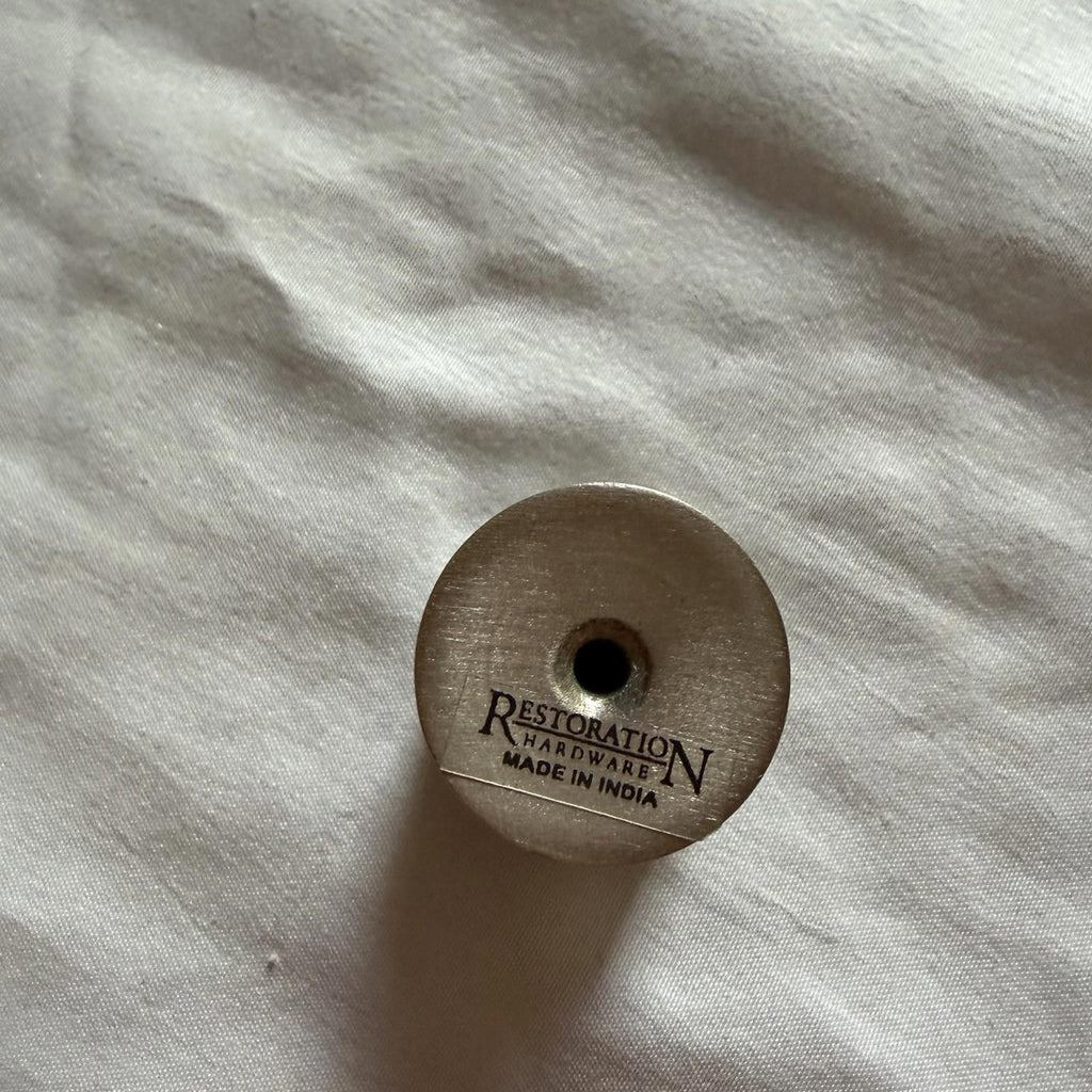RH Round Cabinet Knob - Brushed Nickel, New w/ Screw, India