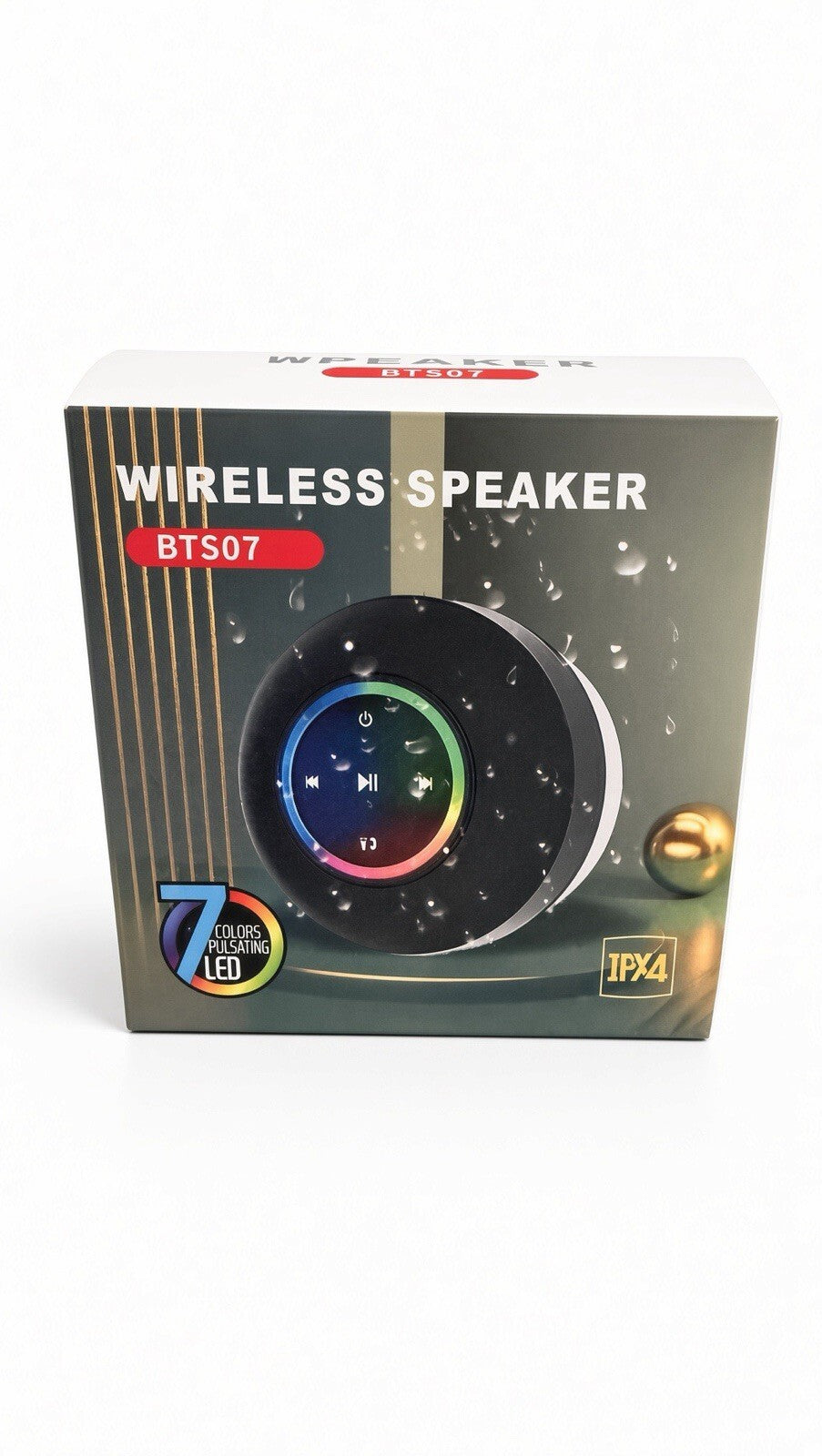 BTS07 Wireless Bluetooth Speaker IPX4 LED Portable Mini Shower Speaker USB