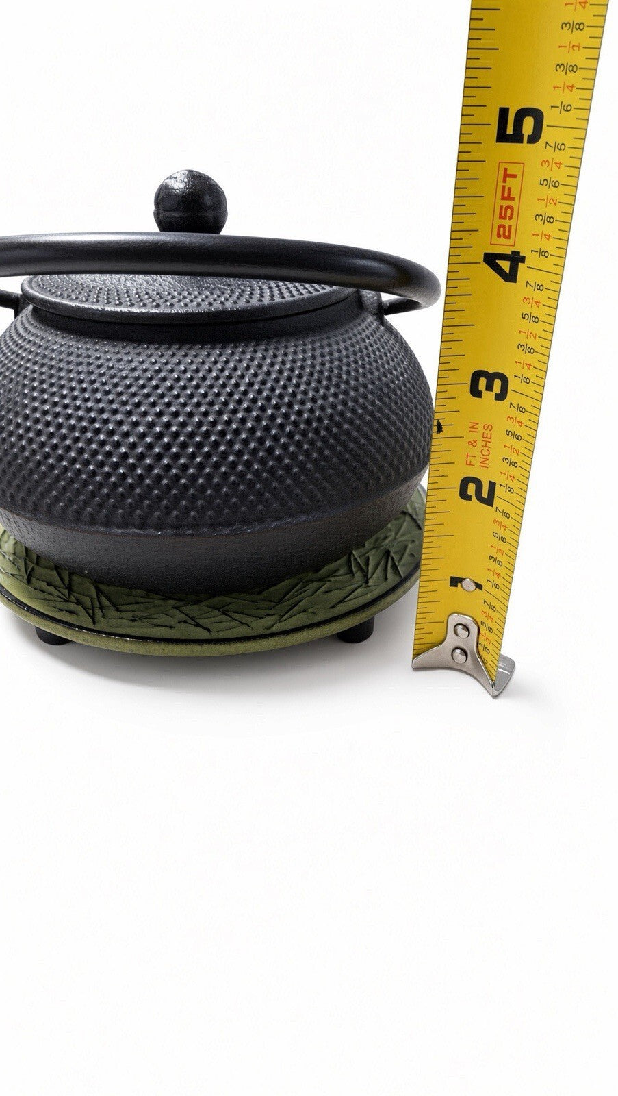 Japanese Cast Iron Tetsubin Teapot Black Hobnail Kettle w/ Trivet Made in Japan