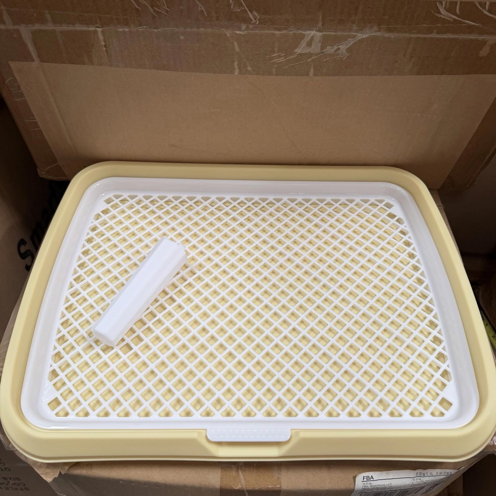 Dog Potty Training Tray Pee Pad Holder Plastic Toilet with Removable Net 16”