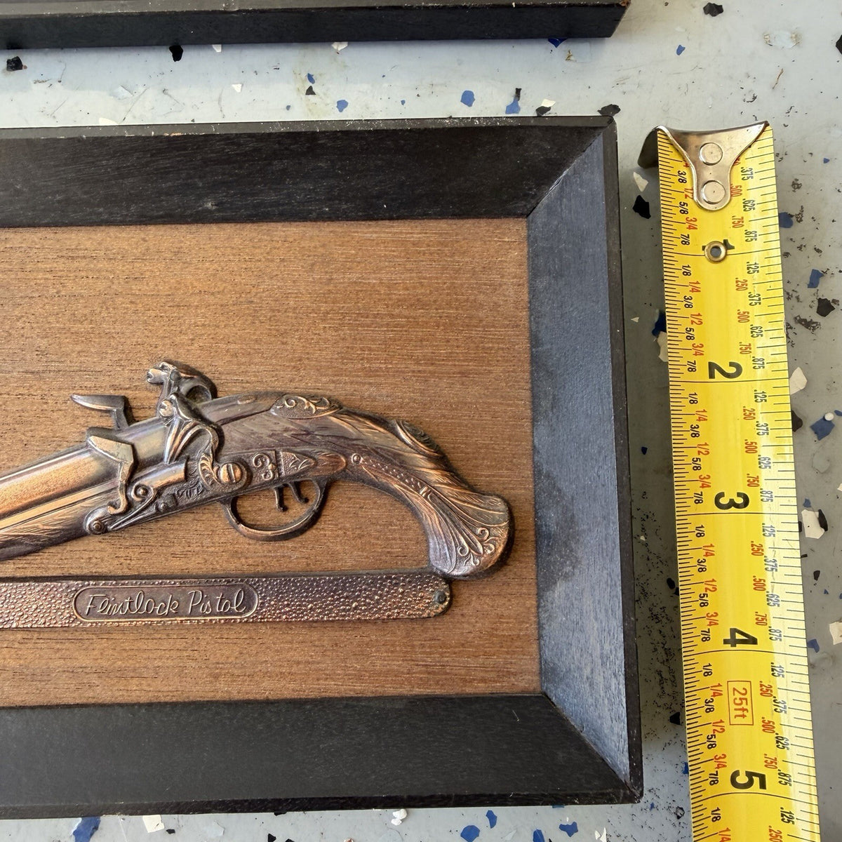 Vintage Pair Percussion & Flintlock Pistol Wall Plaques Japan