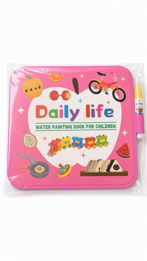 4 Pack Kids Water Painting Books Reusable Magic Coloring Activity Books w/Pens